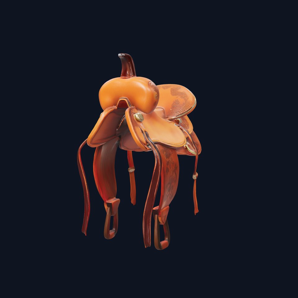 Western Saddle Model Pack with Detailed Leather Engravings